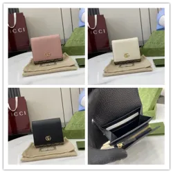 GG Canvas Compact Wallet with Black Leather Interior, Gold Accents, Classic Pattern & Multiple Card Slots for Women #B55976  GG Canvas Compact Wallet with Black Leather Interior, Gold Accents, Classic Pattern & Multiple Card Slots for Women #B55976