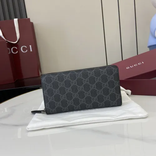 Gucci GG Emblem zip around wallet in black fabric size:19×10×2.5cm #B53484