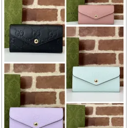  GG Embossed Leather Envelope Continental Wallet 19×10×3.5cm #B65016