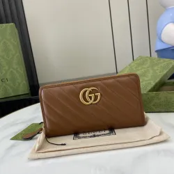 Gucci GG Marmont zip around wallet in brown leather #B52657