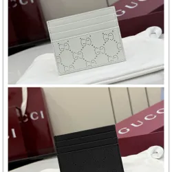  Perforated GG Leather Slim Card Holder Wallet 875873 #B66553