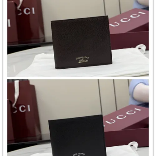 Gucci Premium Leather Wallet 867314 Black 11x9cm #B62919