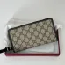 Gucci Zip-Around Wallet with Signature GG Canvas, Orange Trim & Detachable Strap, Stylish & Practical for Everyday Use #B55974