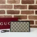 Gucci Zip-Around Wallet with Signature GG Canvas, Orange Trim & Detachable Strap, Stylish & Practical for Everyday Use #B55974