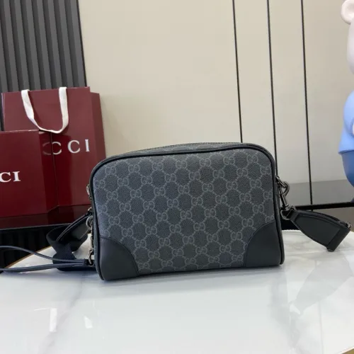 Gucci GG Emblem small crossbody bag in black fabric size:23×16×8cm #B53867