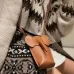 LOEWE Elephant Pocket Shoulder Bag Leather Brown size:19×8×4cm #B54048