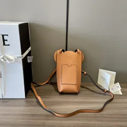 LOEWE Elephant Pocket Shoulder Bag Leather Brown size:19×8×4cm #B54048