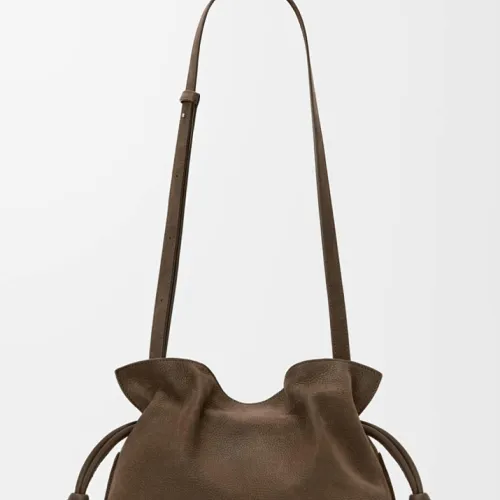 Loewe Flamenco Drawstring Clutch (262386A) - Medium, Grained Calfskin, Adjustable Strap, 30x24.5x10.5cm #B59972