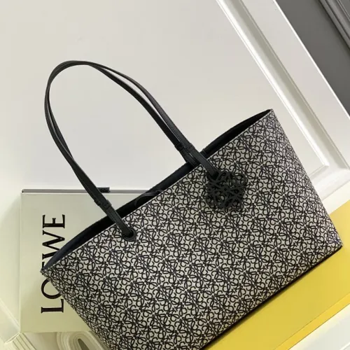 Loewe Large East West Tote Bag in Anagram Jacquard & Leather, 37 x 16 x 25 cm #B63223