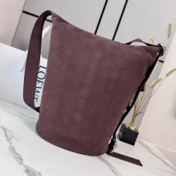 Loewe Loop Suede Bucket Shoulder Bag, 39 x 15.5 x 39 cm #B63220