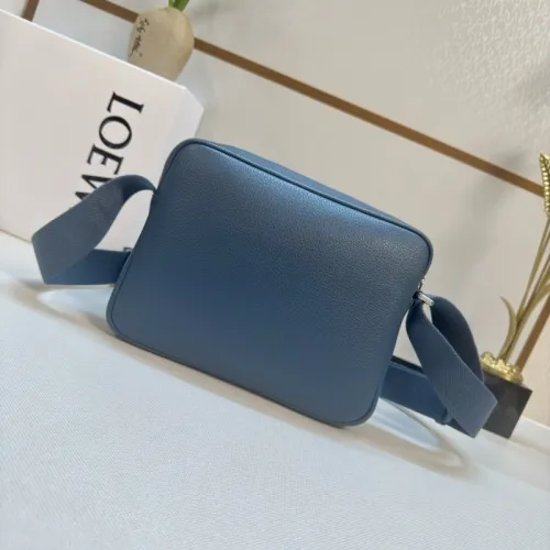 Loewe Men's Crossbody Bag - Brown Grained Leather, Adjustable Webbing Strap, Minimalist Design with Brand Logo, Luxury Compact Messenger Bag #B56857