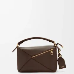 Loewe Puzzle Bag - Multi-Tone Leather with Woven Handle, Adjustable Strap, Geometric Design, Luxury Crossbody Bag for Women #B56850
