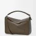 Loewe Puzzle Bag - Olive Green Grained Leather, Geometric Design, Top Handle & Adjustable Strap, Luxury Shoulder Bag for Women #B56851