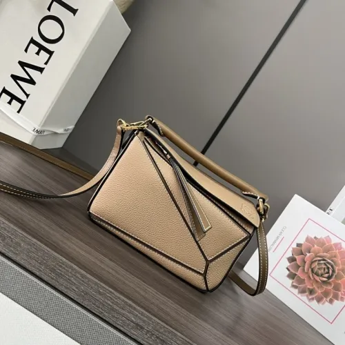 Loewe Puzzle Mini Bag - Beige Grained Leather, Geometric Design, Top Handle & Adjustable Strap, Luxury Crossbody Bag for Women #B56863