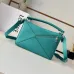 Loewe Puzzle Mini Bag - Turquoise Leather, Geometric Design, Top Handle, Luxury Handbag for Women with Brand Tag #B56860