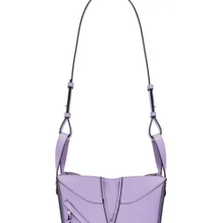 Loewe Women's Crossbody Bag - Lavender Leather, Unique Zipper Design & Adjustable Strap, Stylish Luxury Shoulder Bag with Brand Aesthetic #B56837