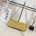 Loewe Women's Cylinder Shoulder Bag - Yellow Pleated Leather, Gold-Tone Hardware, Adjustable Strap, Stylish Barrel Bag with Anagram Logo #B56824
