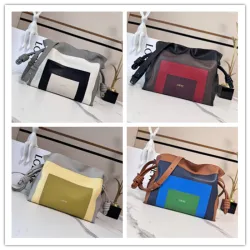 Loewe Women's Hobo Bag - Multi-Color Leather Patchwork, Knot Detail Straps, Brand Logo, Artistic Luxury Shoulder Bag for Fashion Statement #B56845