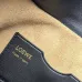 Loewe Women's Shoulder Bag - Black Leather, Gold-Tone Chain Detail with Knot Accents, Signature Branding, Stylish Luxury Crescent Bag #B56853