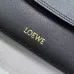 Loewe Women's Shoulder Bag - Black Leather, Gold-Tone Chain Detail with Knot Accents, Signature Branding, Stylish Luxury Crescent Bag #B56853