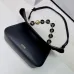 Loewe Women's Shoulder Bag - Black Leather, Gold-Tone Chain Detail with Knot Accents, Signature Branding, Stylish Luxury Crescent Bag #B56853