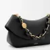 Loewe Women's Shoulder Bag - Black Leather, Gold-Tone Chain Detail with Knot Accents, Signature Branding, Stylish Luxury Crescent Bag #B56853