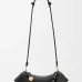 Loewe Women's Shoulder Bag - Black Leather, Gold-Tone Chain Detail with Knot Accents, Signature Branding, Stylish Luxury Crescent Bag #B56853