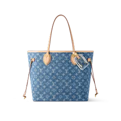 Louis Vuitton Tote Handbag Neverfull MM Monogram Denim Bags and Small Leather #B53378
