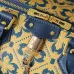 2026 Yellow Clover Pattern Blue Accents  Luxury Leather Stylish Travel  bag #B60308