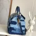 LV Original M15277 Sac Speedy Bandoulière 40 | Denim Patchwork Travel Bag with Koi Fish Motif #B60246