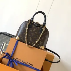 LV Original M26084 Alma BB Trunk Handbag | Monogram Canvas Crossbody Bag with Detachable Chain #B60238