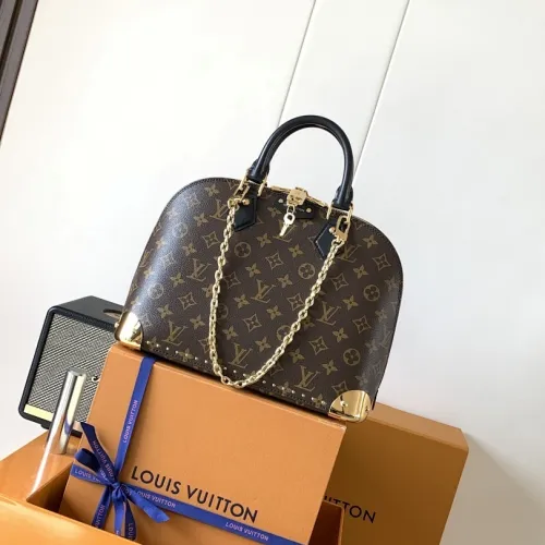 LV Original M27216 Trunk Alma PM Handbag | Monogram Canvas Leather Trim Top Handle Bag #B60237