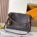 Louis Vuitton M26397 Express Medium Hobo Bag Dark Brown Calfskin Monogram Trim Crossbody Handbag #B65983