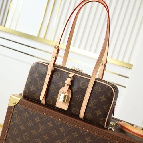 Louis Vuitton Monogram Canvas Cylinder Bag - Luxury Top-Handle Handbag with Gold-Tone Lock & Signature Hardware M47031 #B58339