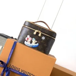 Louis Vuitton Monogram Canvas Vanity Case - Limited Edition with Cute Winter Cartoon Motif & Gold-Tone Zippers M26647 #B58343