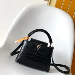  N96963 Capucines BB Croc Embossed Taurillon Leather Top Handle Crossbody Bag #B65978