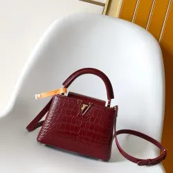  N96963 Capucines BB Croc Embossed Taurillon Leather Top Handle Crossbody Bag #B65979