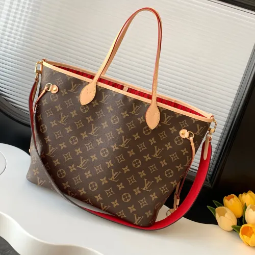 Louis Vuitton Neverfull Bandoulière Inside Out Medium Handbag With Chip Red #B54861