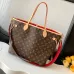 Louis Vuitton Neverfull Bandoulière Inside Out Medium Handbag With Chip Red #B54861