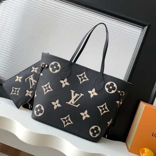 Louis Vuitton Neverfull medium shopping bag Handbag With Chip Black #B54854