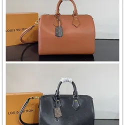 Louis Vuitton Speedy Bandoulière 25 (2 Colors) – Tan/Black Epi Leather with Gold-Tone Hardware & Monogram Tag #B59170