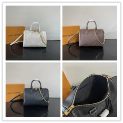 Louis Vuitton Speedy Bandoulière Mini (3 Colors) – White/Dark Brown/Black Monogram Empreinte Leather with Chain Strap #B59168