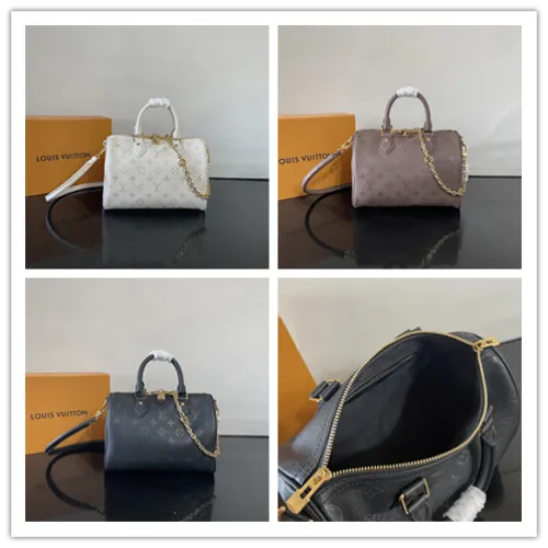 Louis Vuitton Speedy Bandoulière Mini (3 Colors) – White/Dark Brown/Black Monogram Empreinte Leather with Chain Strap #B59168