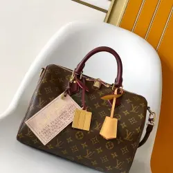 Louis Vuitton Speedy Soft 30 Boho Handbag (M12803) - Monogram Canvas, Ostrich Trim, 30×21×17cm #B59995