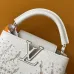 Louis Vuitton Women's White Grained Leather Handbag with Crystal Embellishments & Signature LV Logo M25934 #B57299