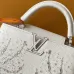 Louis Vuitton Women's White Grained Leather Handbag with Crystal Embellishments & Signature LV Logo M25934 #B57299