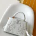 Louis Vuitton Women's White Grained Leather Handbag with Crystal Embellishments & Signature LV Logo M25934 #B57299