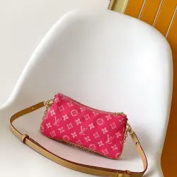 LV Original M14159 Liv Pochette | Pink Monogram Denim Underarm Bag 24×13×6.5 cm #B60247