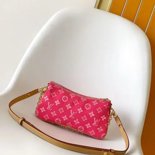 LV Original M14159 Liv Pochette | Pink Monogram Denim Underarm Bag 24×13×6.5 cm #B60247