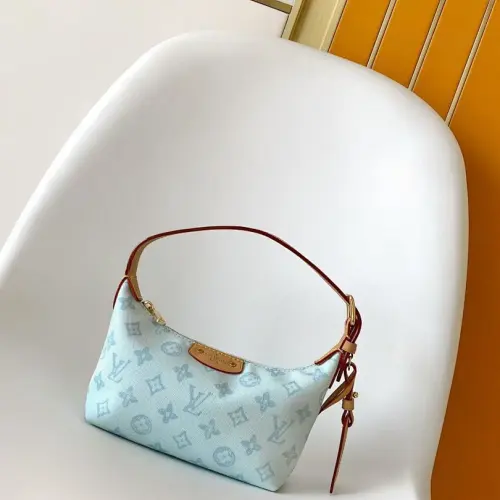 LV Original M28250 Hills Pochette | Blue Denim Underarm Bag 18.5 cm #B60243